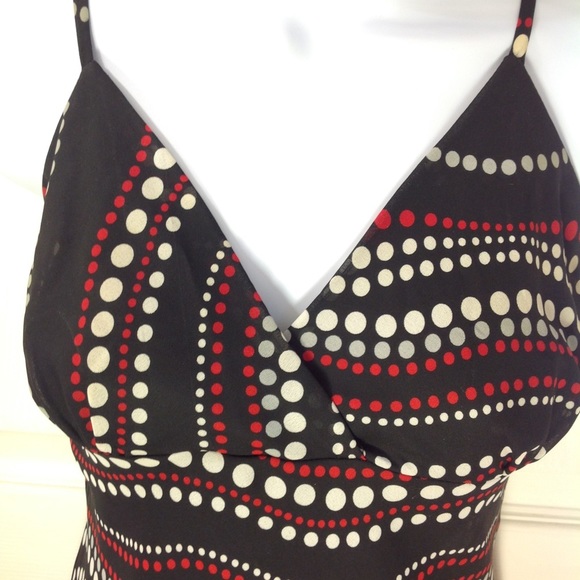 Easel Anthropologie Black & Red Geometric Print Slip Dress - L - Picture 5 of 6